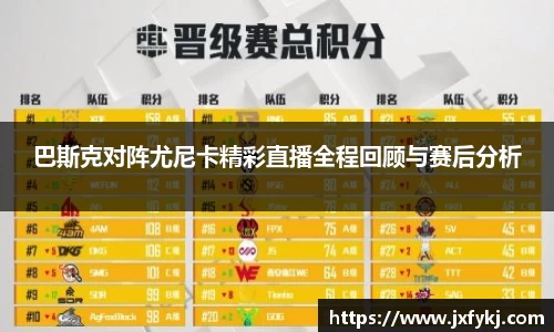 巴斯克对阵尤尼卡精彩直播全程回顾与赛后分析
